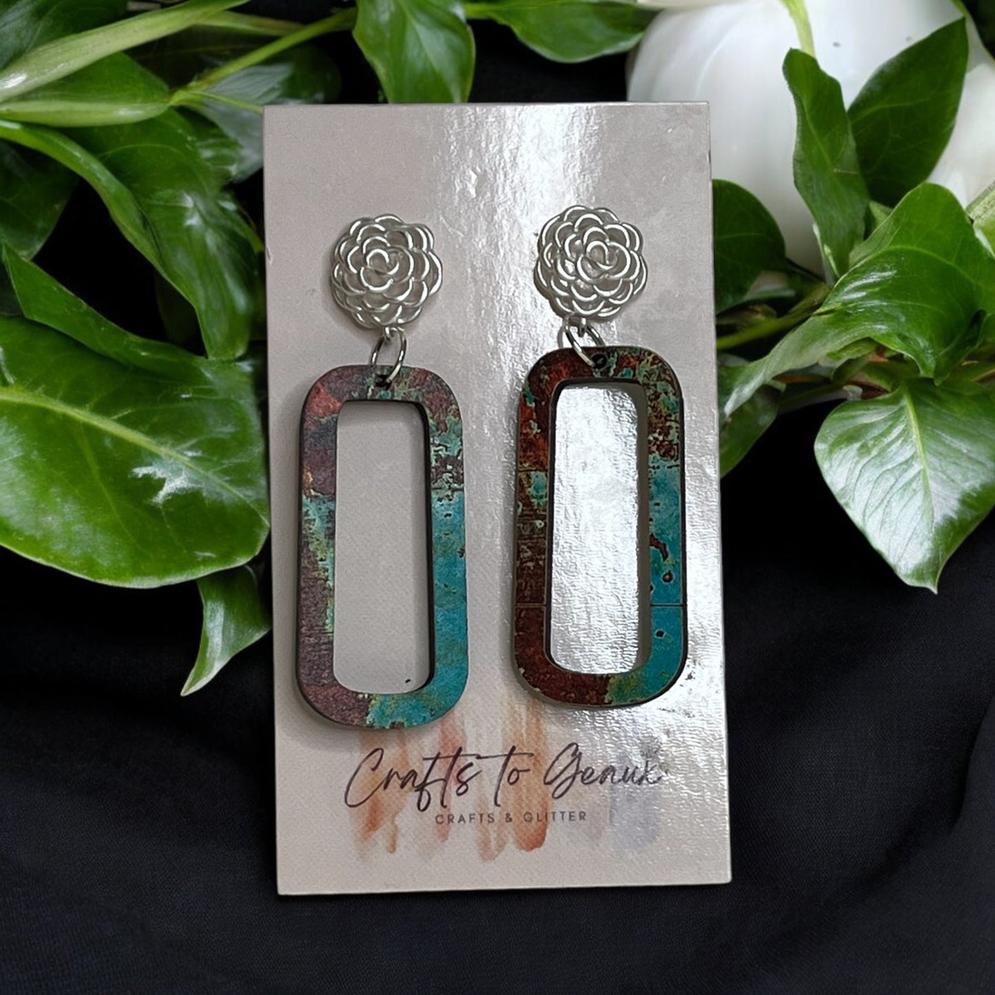 Copper and Teal Earrings