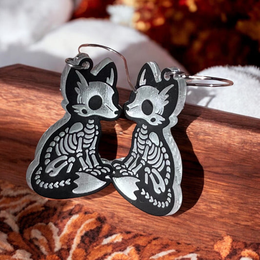 Fox Skeleton Earrings