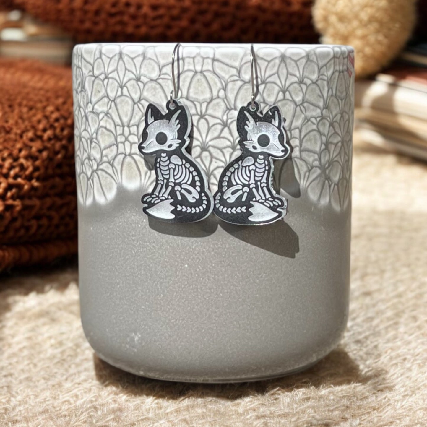 Fox Skeleton Earrings