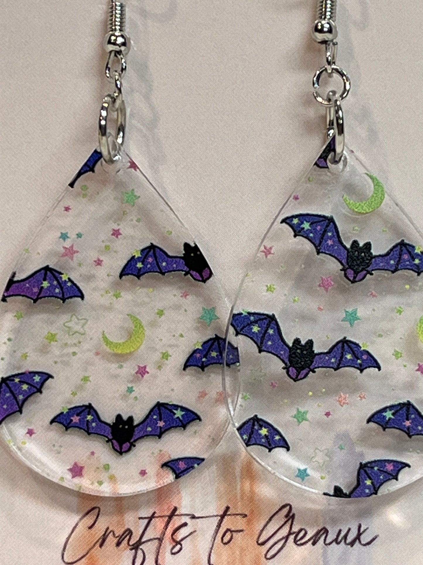 Neon Bat Earrings