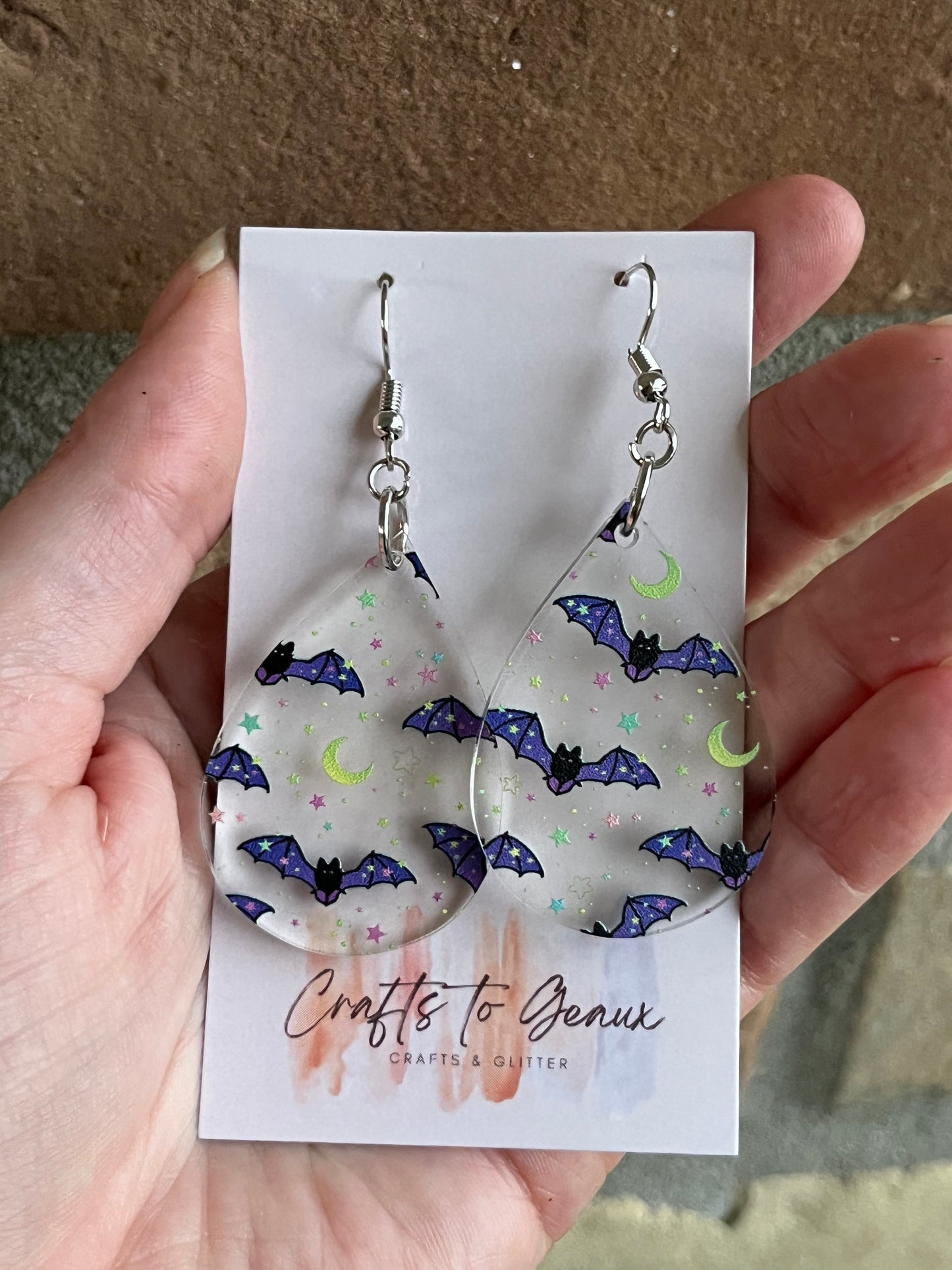 Neon Bat Earrings