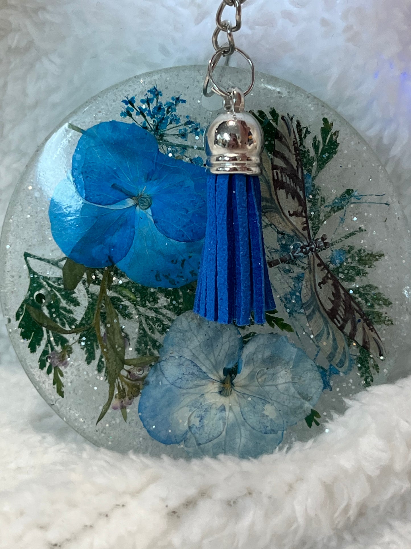 Blue Flower Keychain