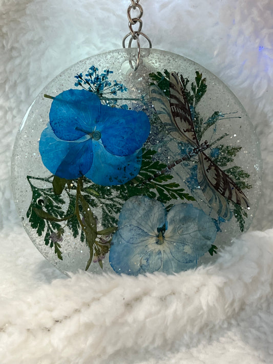 Blue Flower Keychain