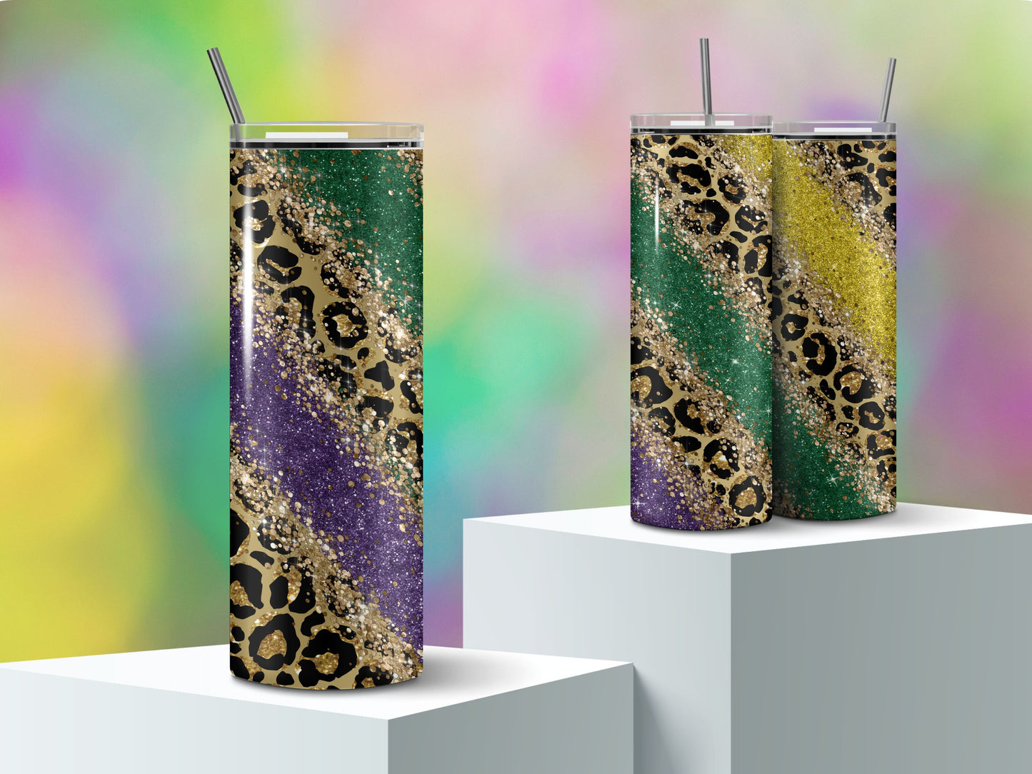 Mardi Gras tumbler