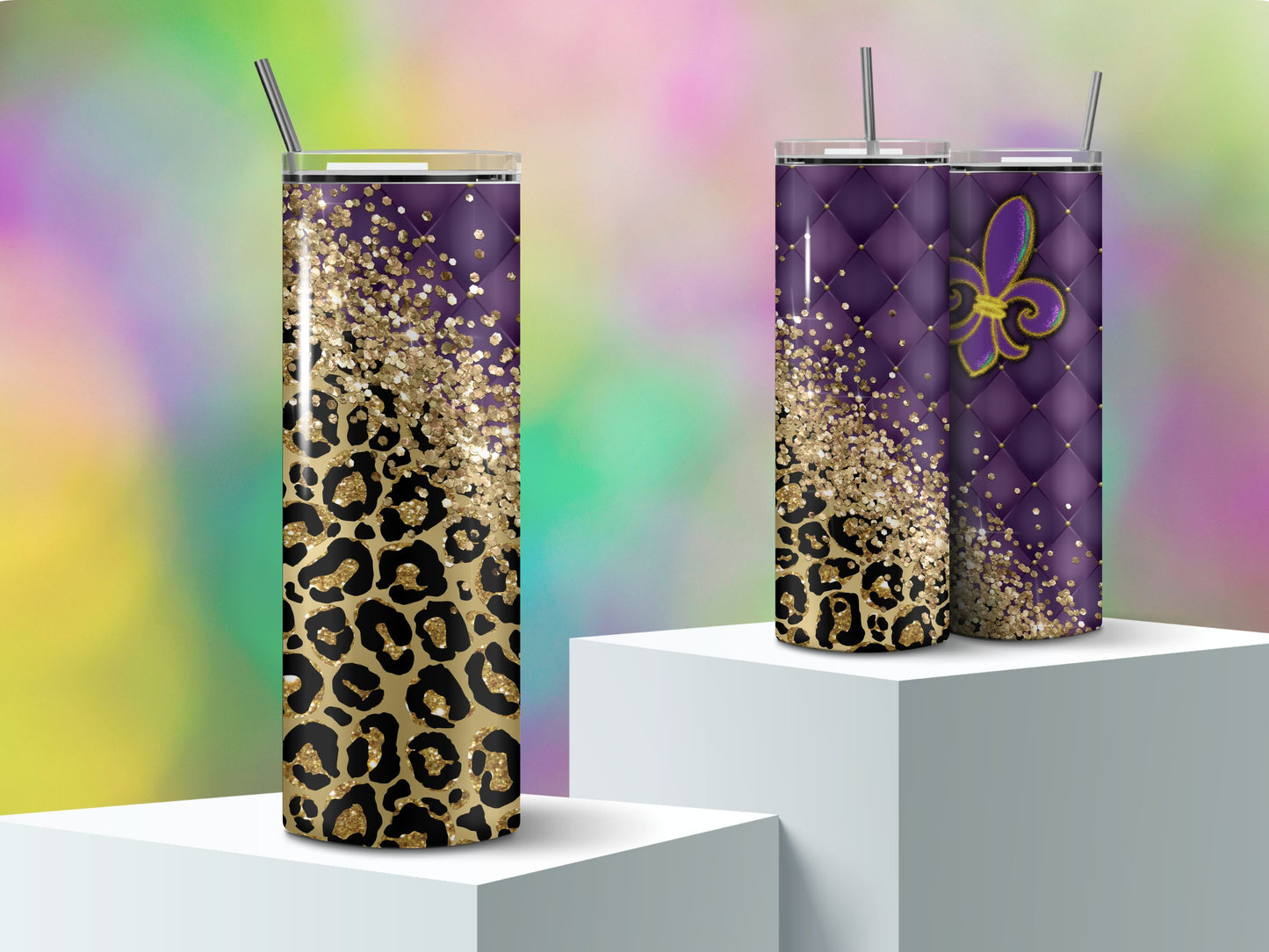 Mardi Gras tumbler